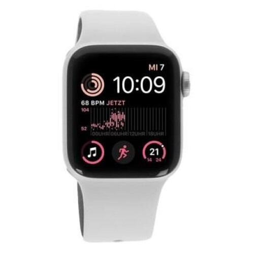 Apple Watch SE 2 GPS + Cellular 40mm Aluminium argent Bracelet Sport blanc - comme neuf