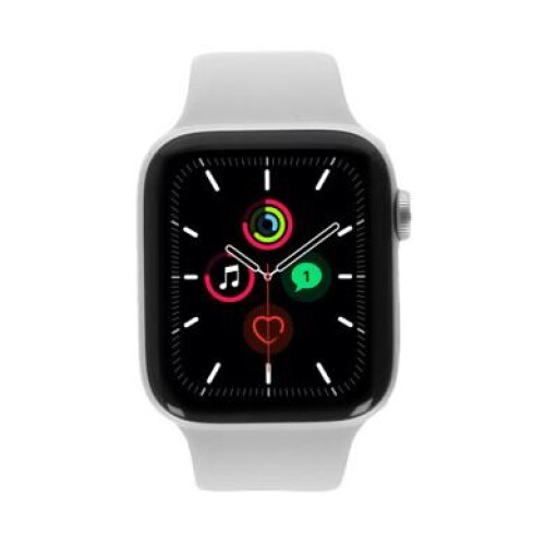 Apple Watch SE GPS 44mm Aluminium argent Bracelet Sport blanc - très bon état
