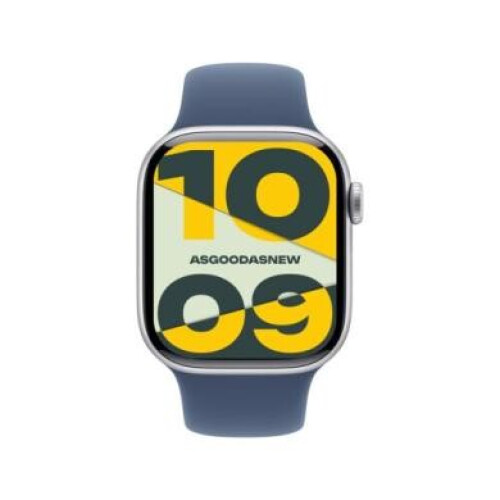 Apple Watch Series 10 GPS + Cellular 42mm Aluminium argent Bracelet Sport denim M/L - comme neuf