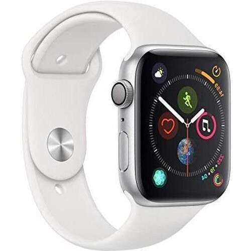 Apple Watch Series 4 (2018) GPS 44 mm - Aluminium Argent - Bracelet sport Blanc
