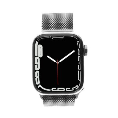 Apple Watch Series 7 GPS + Cellular 41mm Acier inoxydable argent Bracelet Milanais argent - très bon état