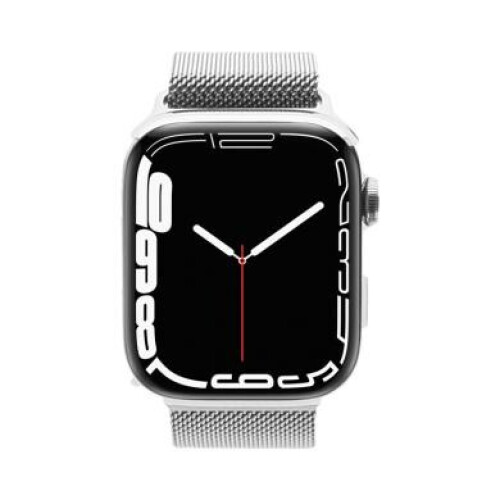 Apple Watch Series 7 GPS + Cellular 45mm Acier inoxydable argent Bracelet Milanais argent - bon état