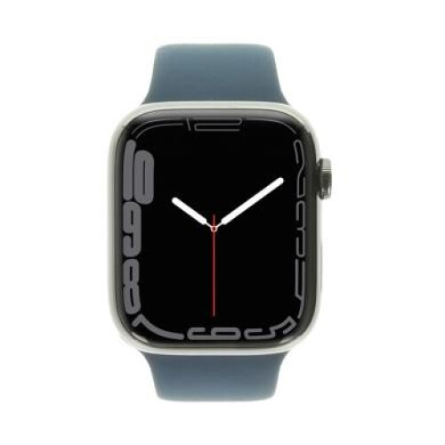 Apple Watch Series 7 GPS + Cellular 45mm Acier inoxydable graphite Bracelet Sport bleu abyssal - très bon état
