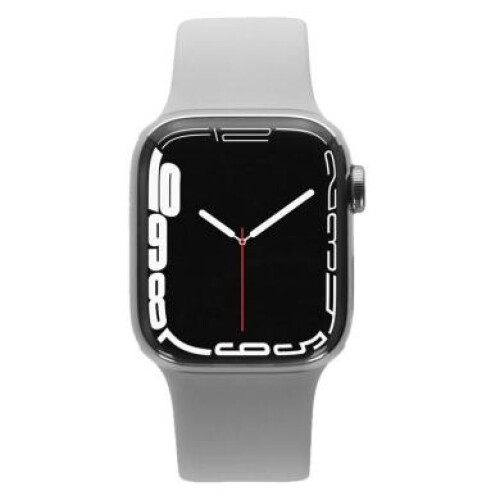 Apple Watch Series 8 GPS + Cellular 41mm Acier inoxydable argent Bracelet Sport blanc - très bon état
