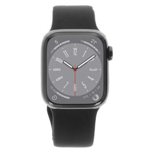 Apple Watch Series 8 GPS + Cellular 41mm Acier inoxydable graphite Bracelet Sport bleu de minuit - neuf