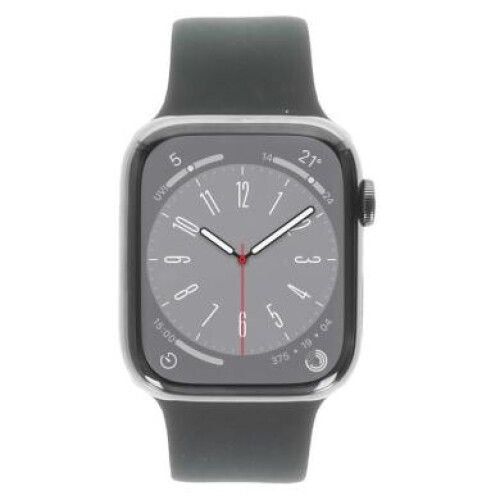 Apple Watch Series 8 GPS + Cellular 45mm Acier inoxydable graphite Bracelet Sport bleu de minuit - très bon état