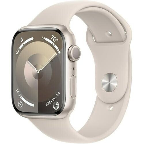 Apple Watch Series 9 (2023) GPS + Cellular 45 mm - Aluminium Lumière stellaire - Bracelet sport Lumière stellaire