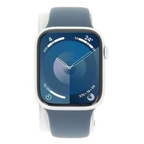 Apple Watch Series 9 GPS 45mm Aluminium argent Bracelet Sport bleu orage M/L - comme neuf