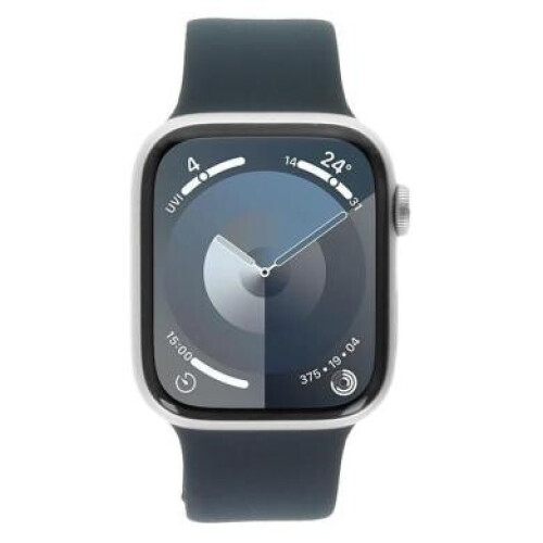 Apple Watch Series 9 GPS 45mm Aluminium argent Bracelet Sport bleu orage S/M - bon état