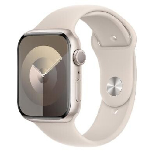 Apple Watch Series 9 GPS 45mm Aluminium lumière stellaire Bracelet Sport lumière stellaire M/L - comme neuf