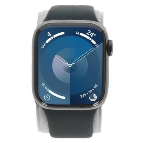 Apple Watch Series 9 GPS + Cellular 41mm Acier inoxydable graphite Bracelet Sport bleu de minuit S/M - neuf