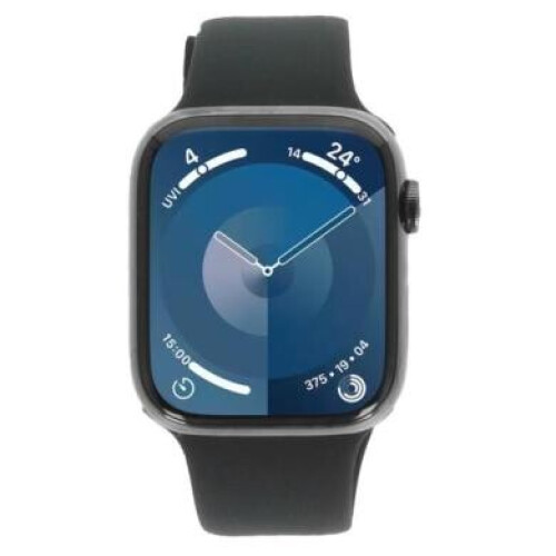 Apple Watch Series 9 GPS + Cellular 41mm Acier inoxydable graphite Bracelet Sport bleu de minuit M/L - comme neuf