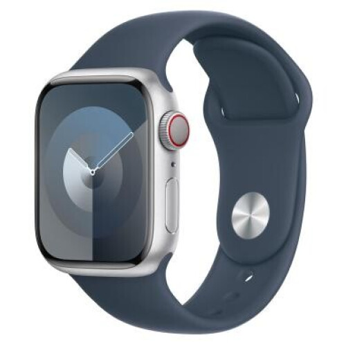 Apple Watch Series 9 GPS + Cellular 41mm Aluminium argent Bracelet Sport bleu orage S/M - comme neuf