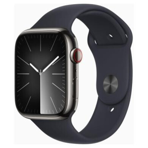 Apple Watch Series 9 GPS + Cellular 45mm Acier inoxydable graphite Boucle Sport bleu de minuit - comme neuf