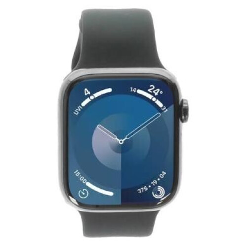 Apple Watch Series 9 GPS + Cellular 45mm Acier inoxydable graphite Bracelet Sport bleu de minuit M/L - très bon état