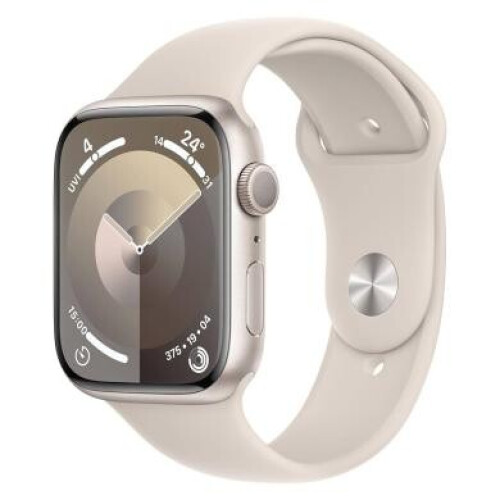 Apple Watch Series 9 GPS + Cellular 45mm Aluminium lumière stellaire Bracelet Sport lumière stellaire M/L - comme neuf