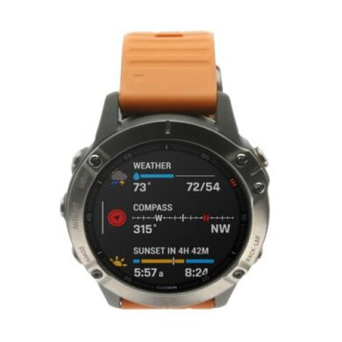 Garmin Fenix 6 Saphir titane orange (0100215814) - bon état