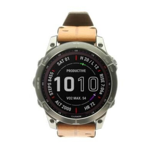 Garmin Fenix 7 Sapphire Solar titanium marron (010-02540-31) - très bon état